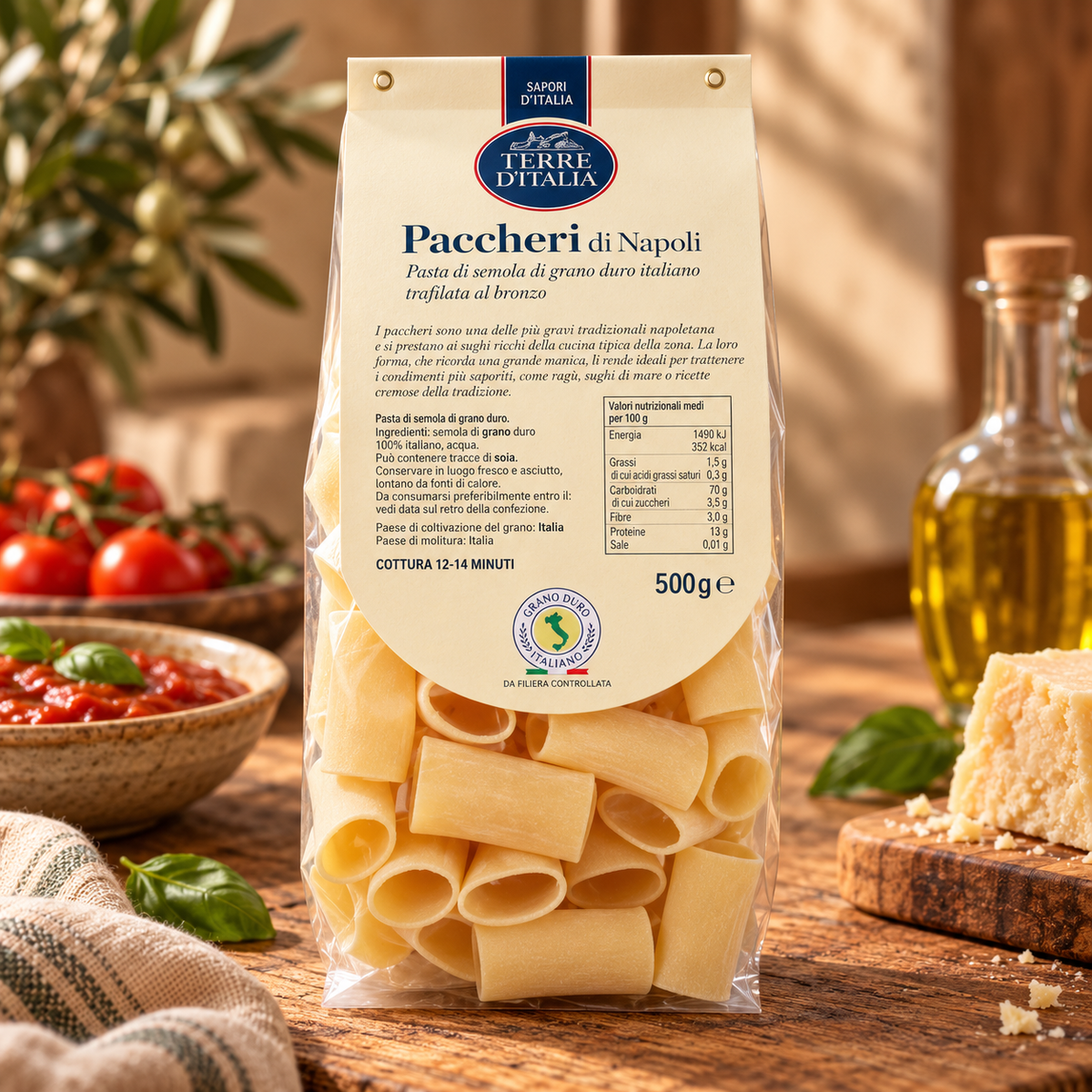 Massa Paccheri Terre d'Italia 500 g