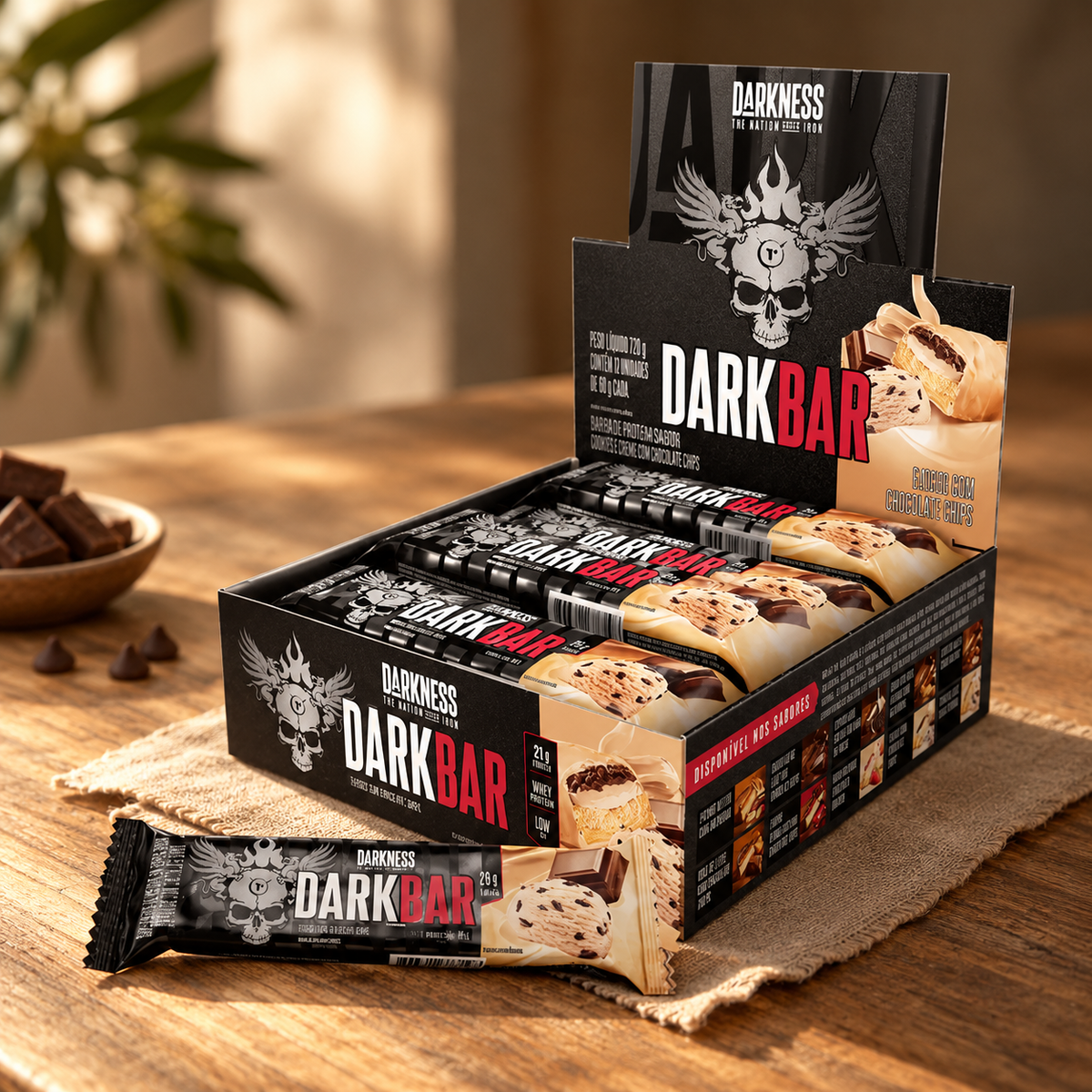 Darkness Dark Bar Flocos com Chocolate Chips (8 unidades)